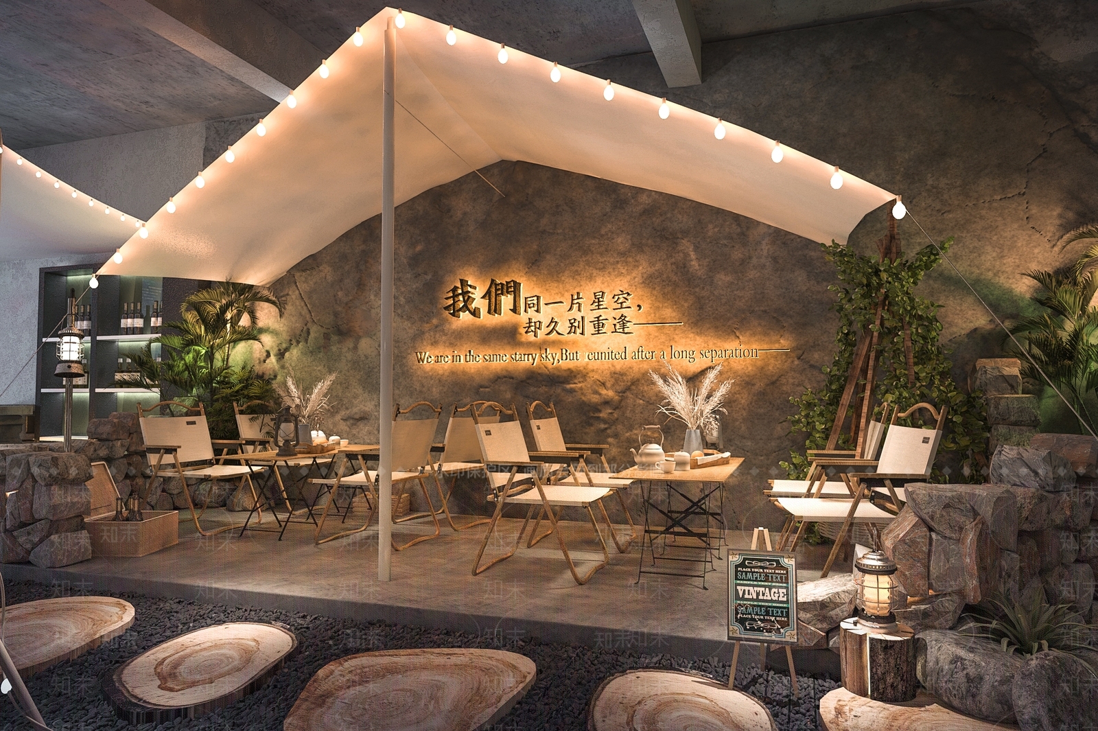 现代露营风烧烤店3D模型下载【ID:1136703283】