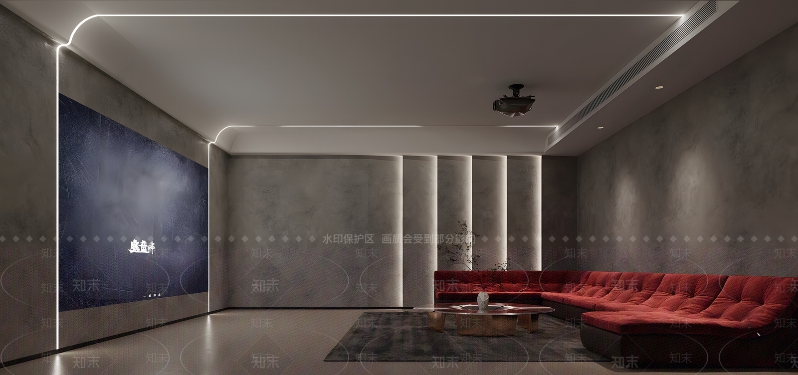 现代家居影音室SU模型下载【ID:1136704720】