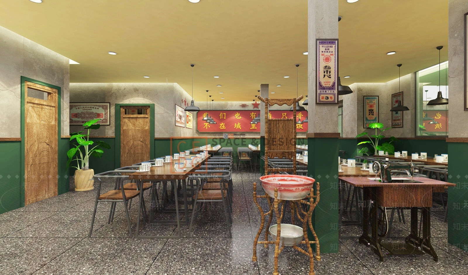 中式供销社大食堂3D模型下载【ID:1136704655】
