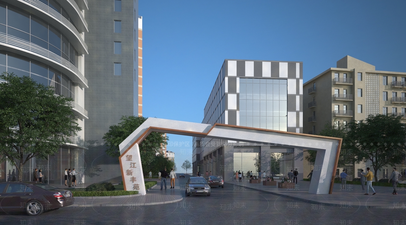 现代小区入口大门3D模型下载【ID:1136707150】