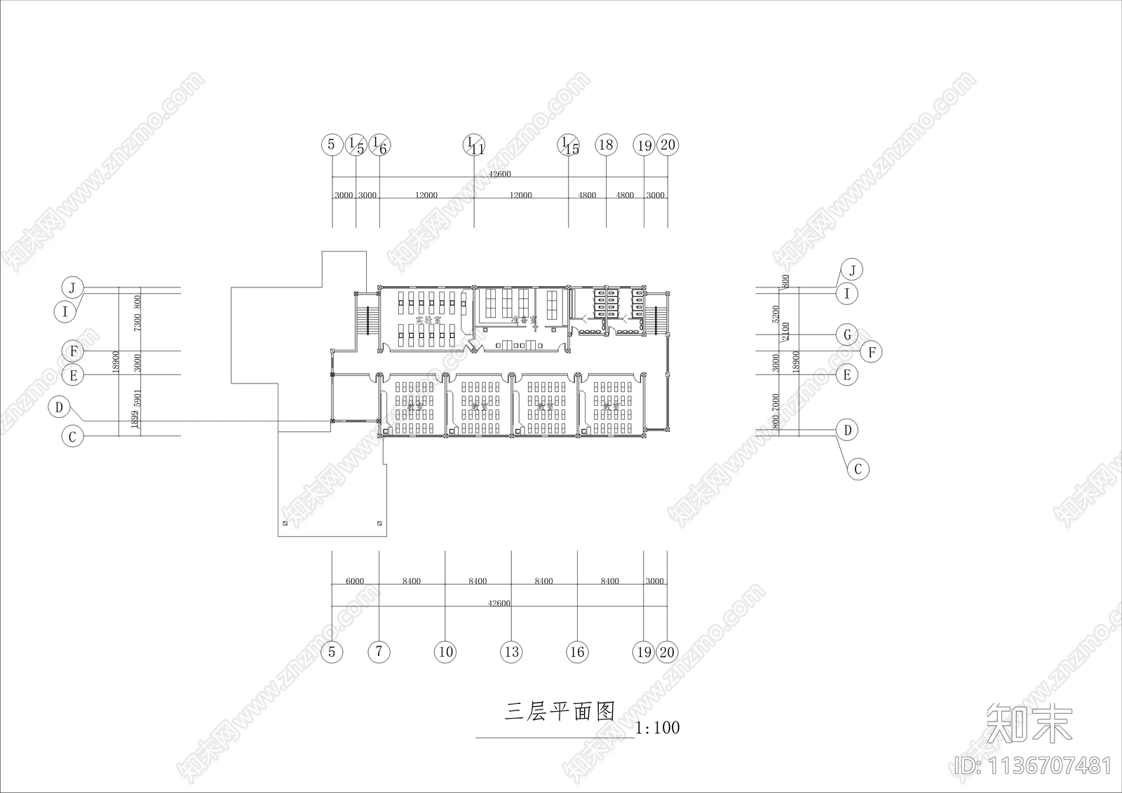 某中小学教学楼建筑cad施工图下载【ID:1136707481】