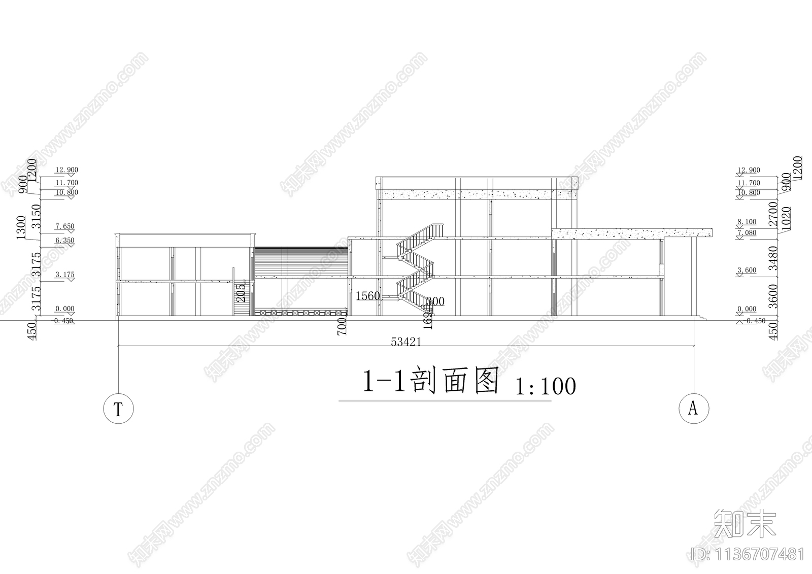 某中小学教学楼建筑cad施工图下载【ID:1136707481】