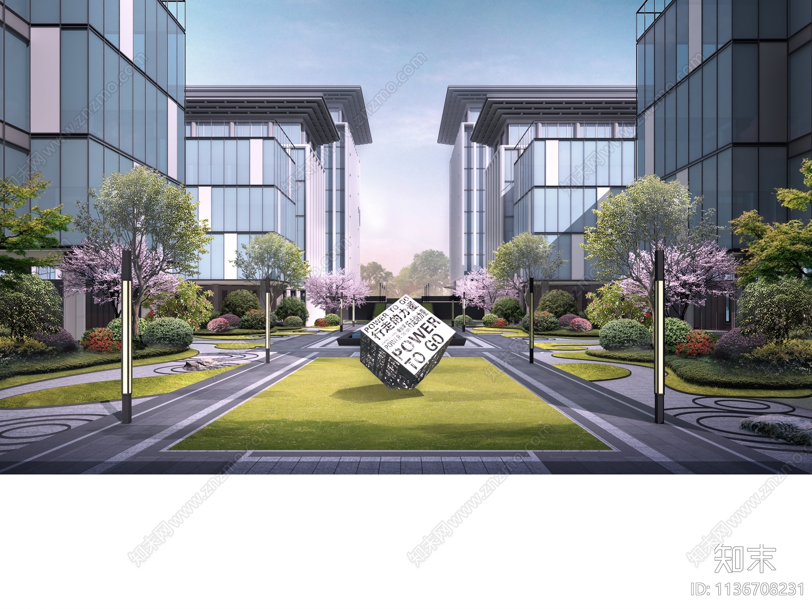 办公环境景观平面图cad施工图下载【ID:1136708231】