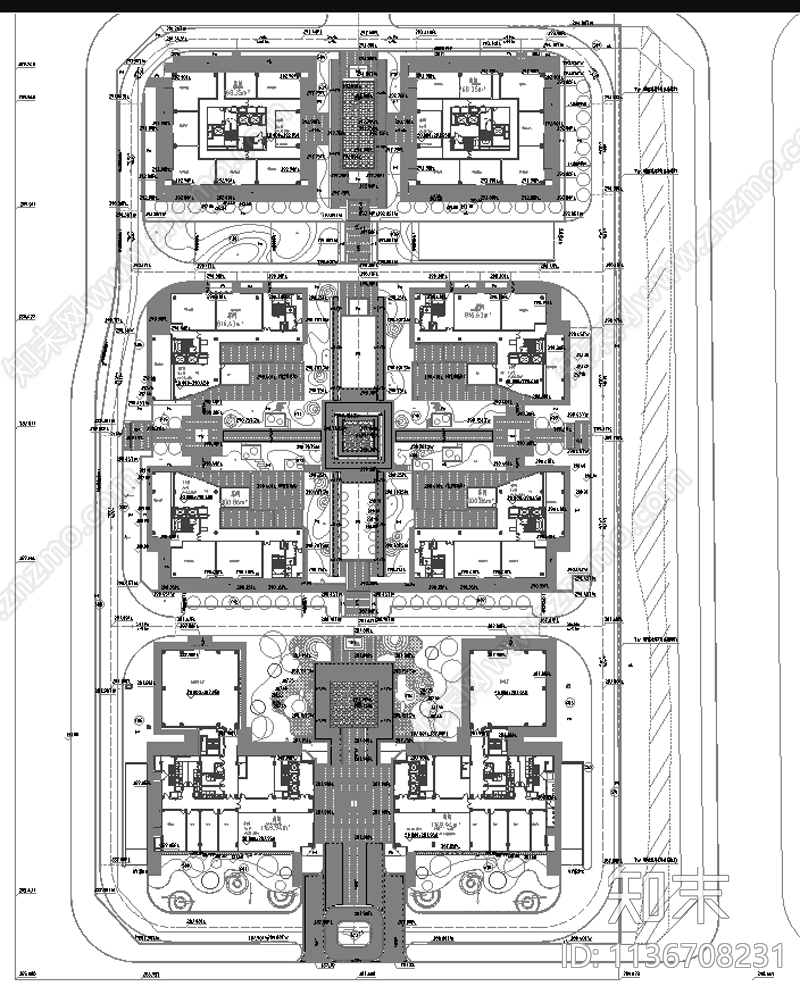 办公环境景观平面图cad施工图下载【ID:1136708231】
