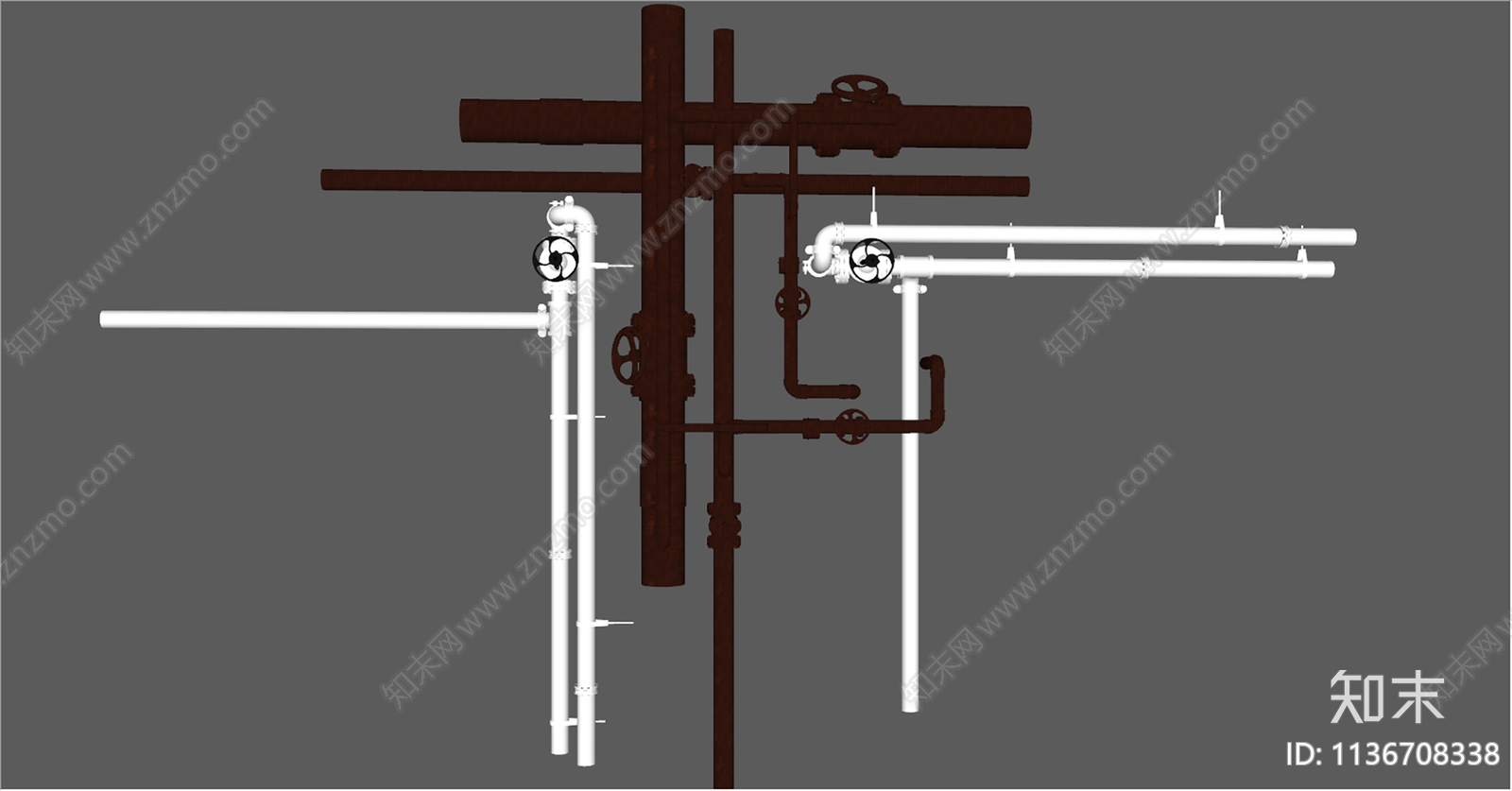 工业风水管SU模型下载【ID:1136708338】