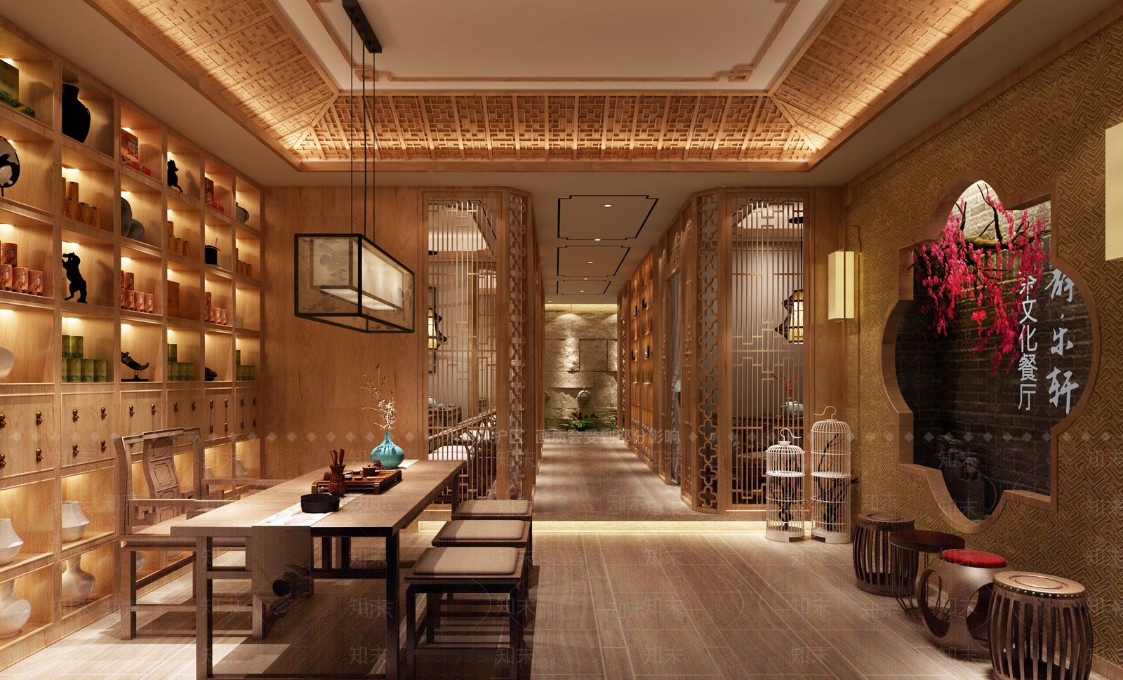 新中式茶餐厅3D模型下载【ID:1136708542】