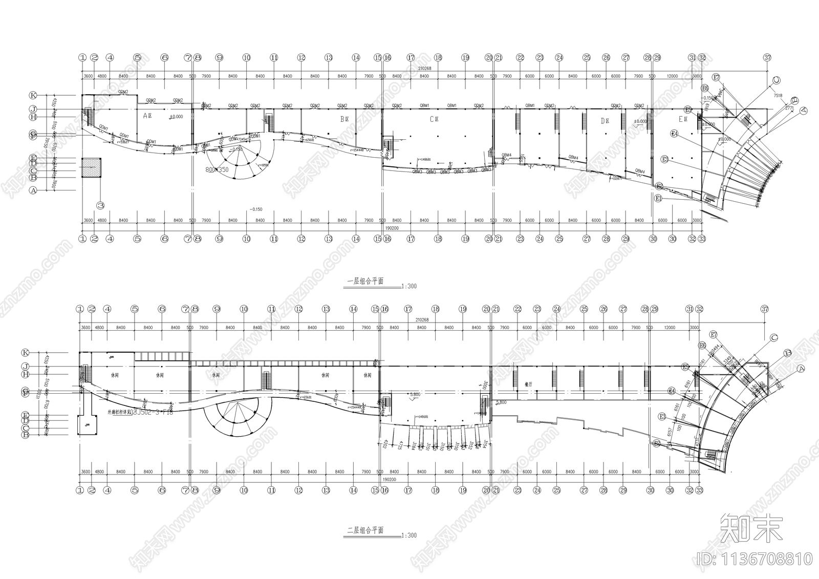 某步行街建筑cad施工图下载【ID:1136708810】