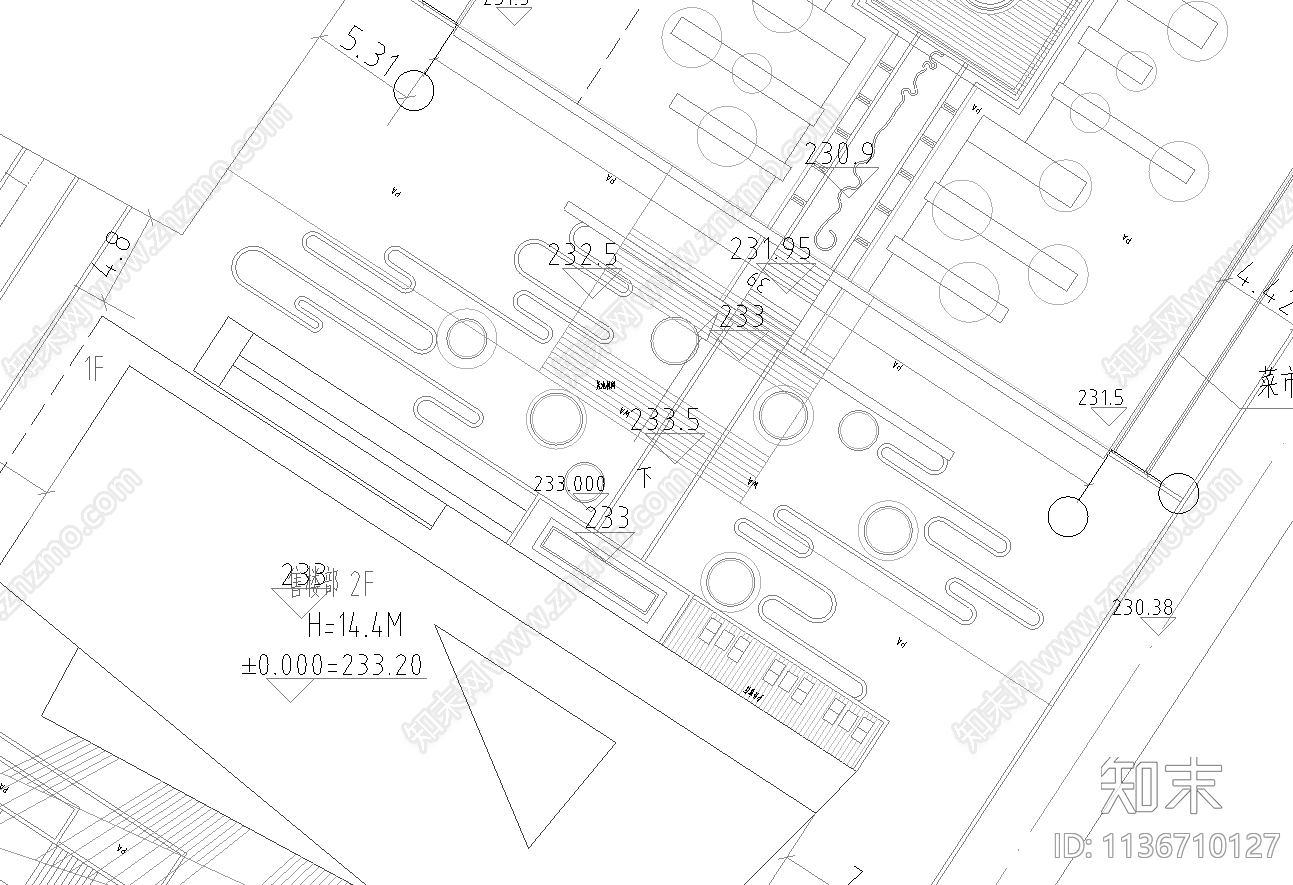 新中式示范区总平面图cad施工图下载【ID:1136710127】