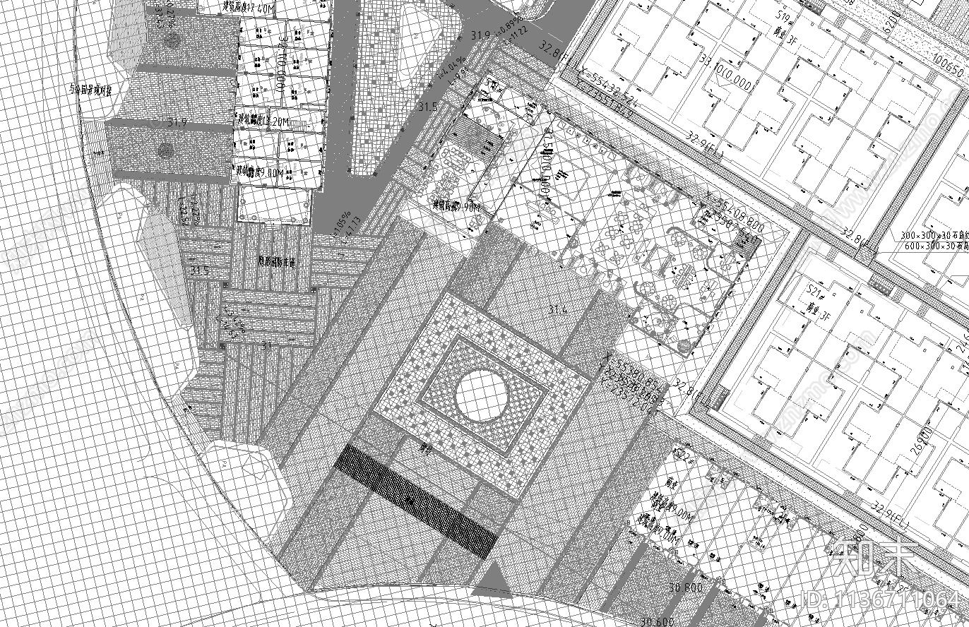 居住区景观效果图cad施工图下载【ID:1136711064】