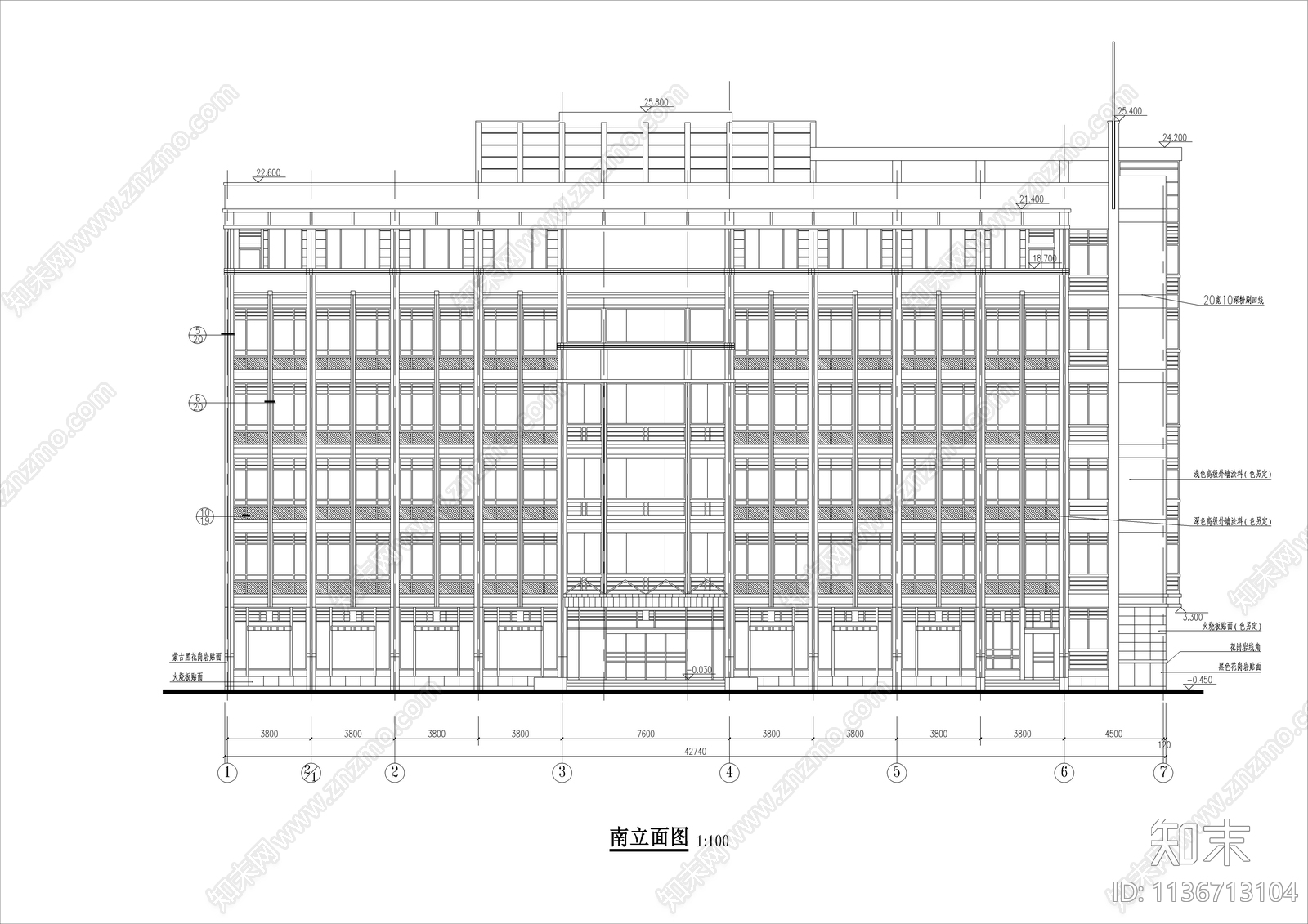 工商管理局办公楼建筑cad施工图下载【ID:1136713104】