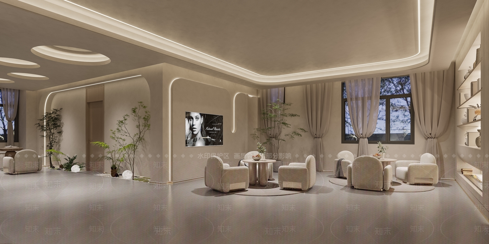 侘寂美容院大厅3D模型下载【ID:1136715718】