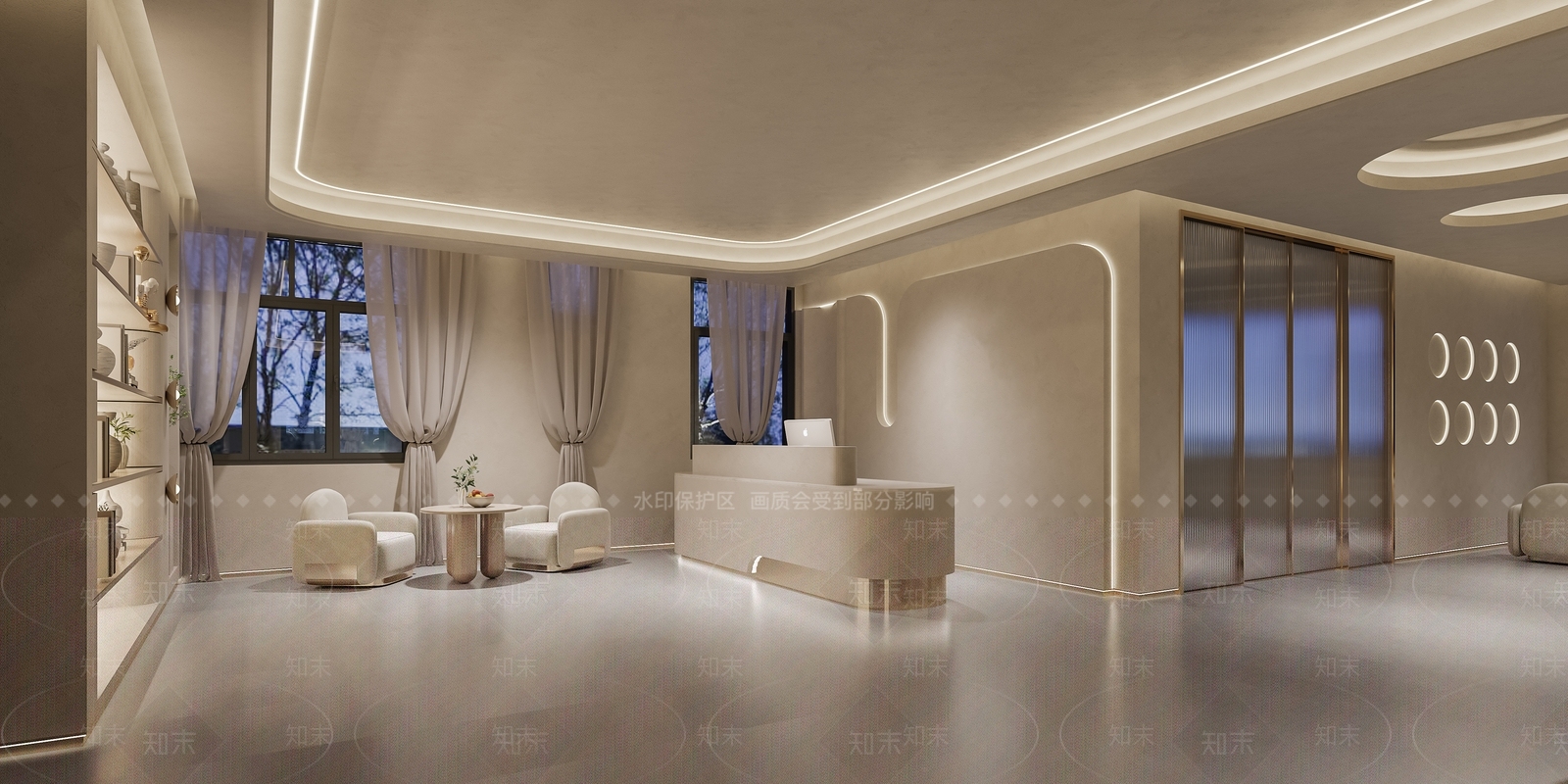 侘寂美容院大厅3D模型下载【ID:1136715718】