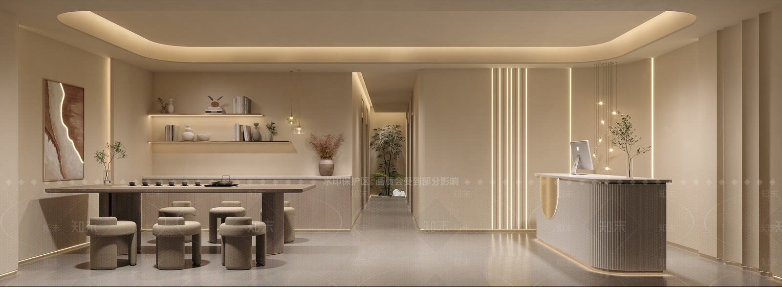 侘寂美容院大厅3D模型下载【ID:1136716517】