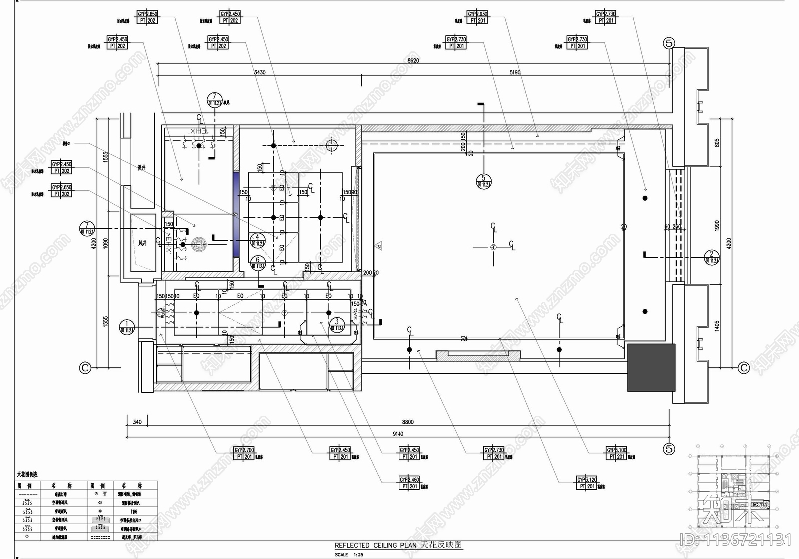 希尔顿酒店标准双床房室内施工图下载【ID:1136721131】