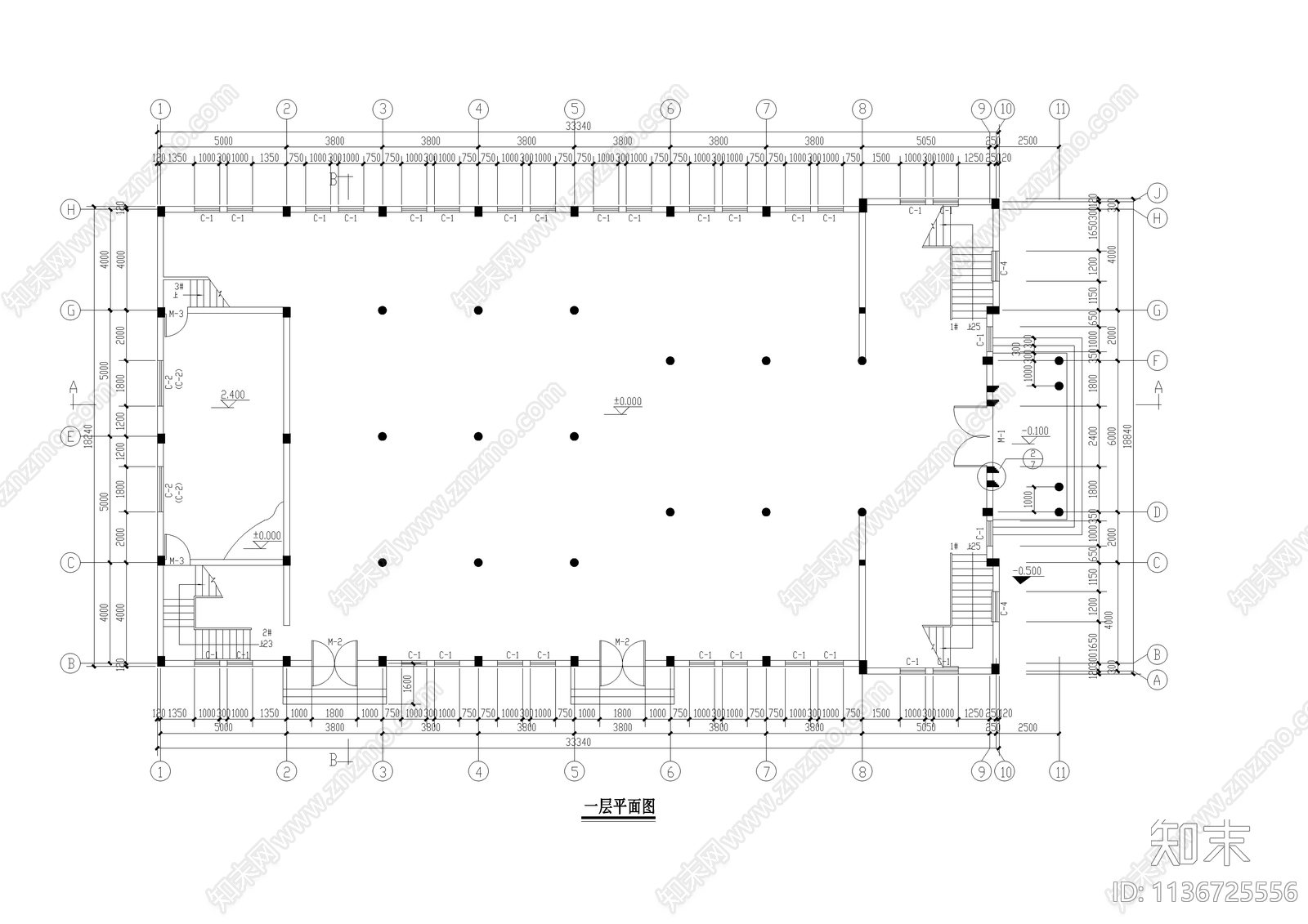 三层教堂建施施工图下载【ID:1136725556】