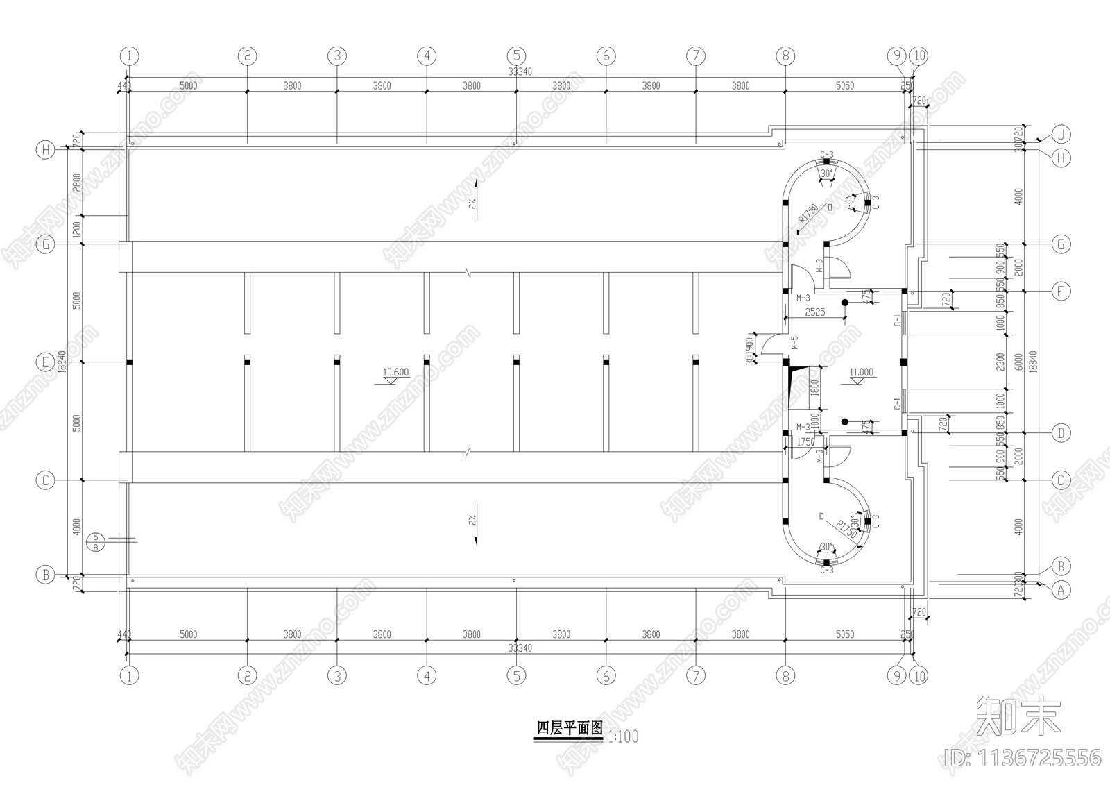 三层教堂建施施工图下载【ID:1136725556】