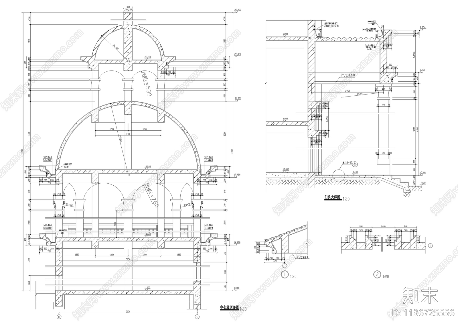 三层教堂建施施工图下载【ID:1136725556】