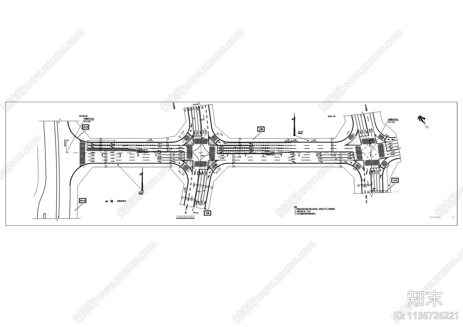 经开区智谷核心区交安设施提档升级工程cad施工图下载【ID:1136726221】