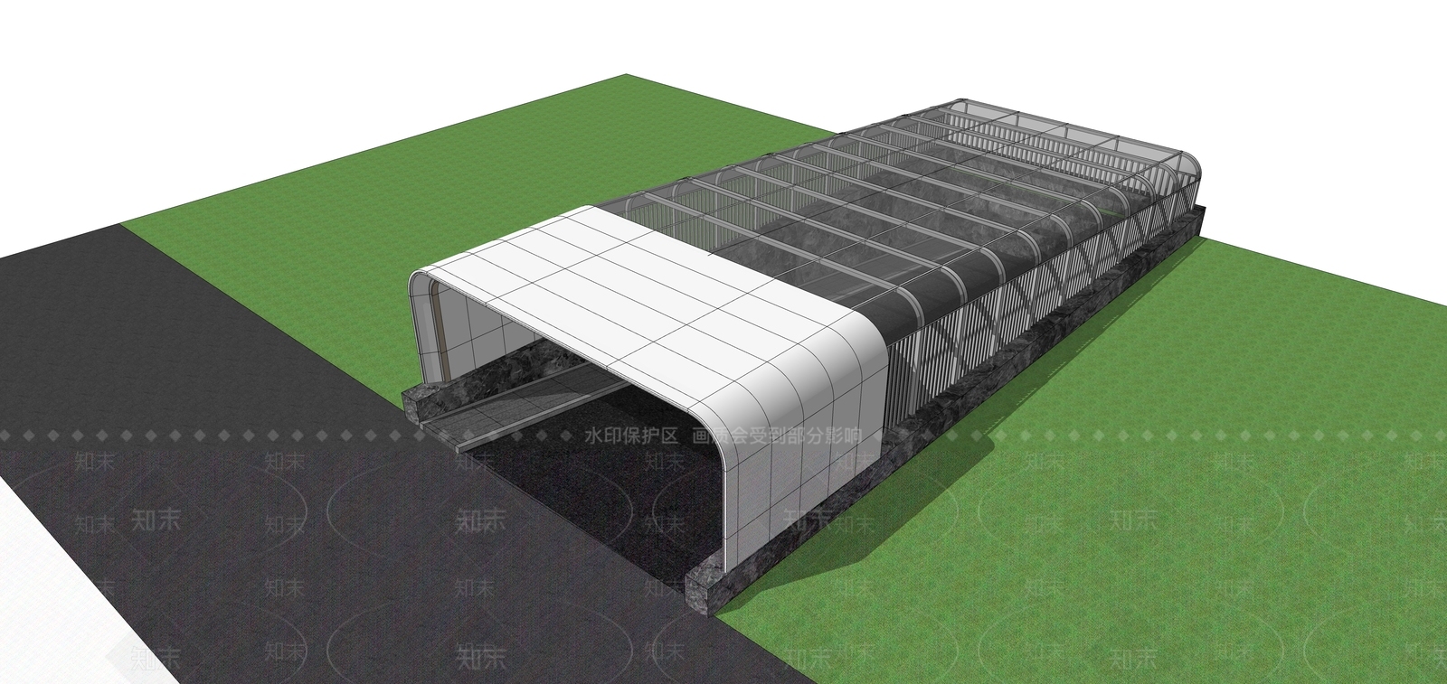 现代地下车库出入口SU模型下载【ID:1136727643】