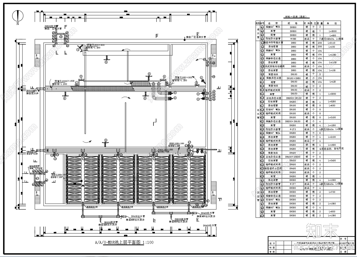 AAO池MBR池合建平面剖面图cad施工图下载【ID:1136727958】