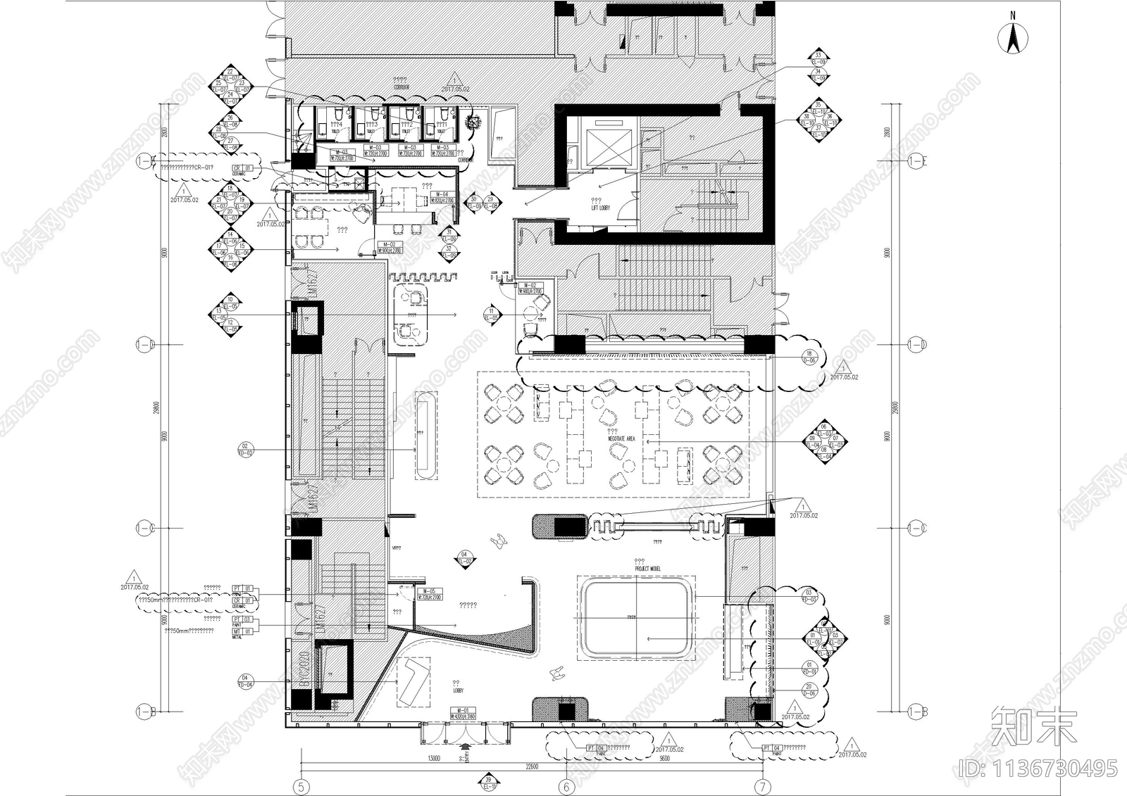 森美售楼处全套cad施工图下载【ID:1136730495】