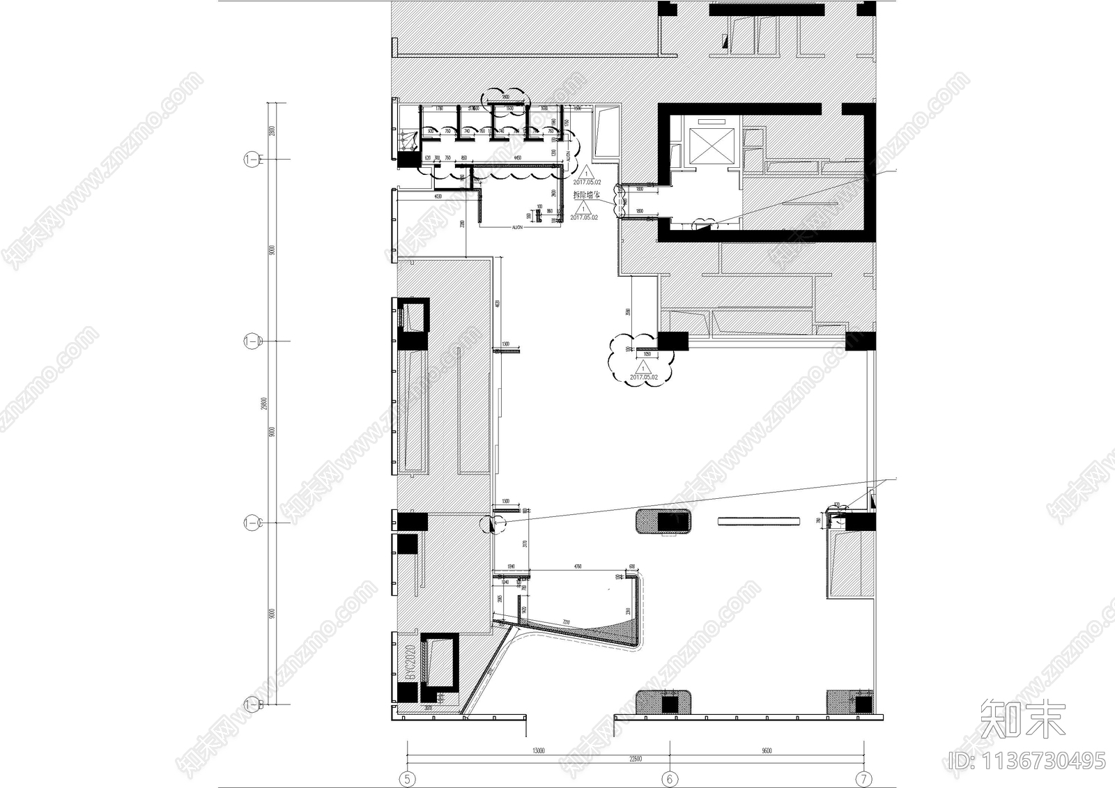 森美售楼处全套cad施工图下载【ID:1136730495】