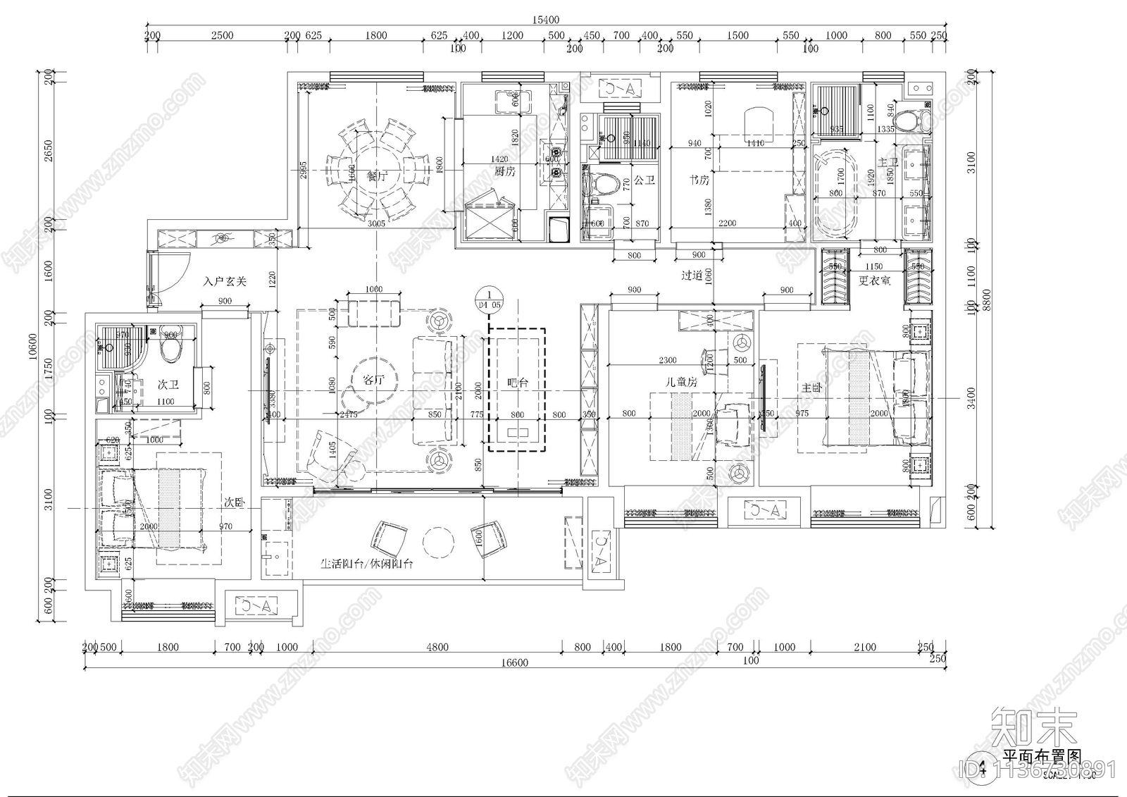 167㎡东璟府样板房全套施工图下载【ID:1136730891】