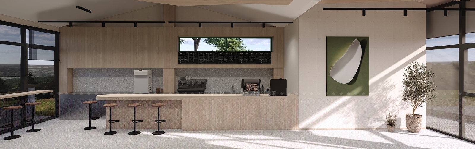 现代茶文化餐饮空间SU模型下载【ID:1137013890】
