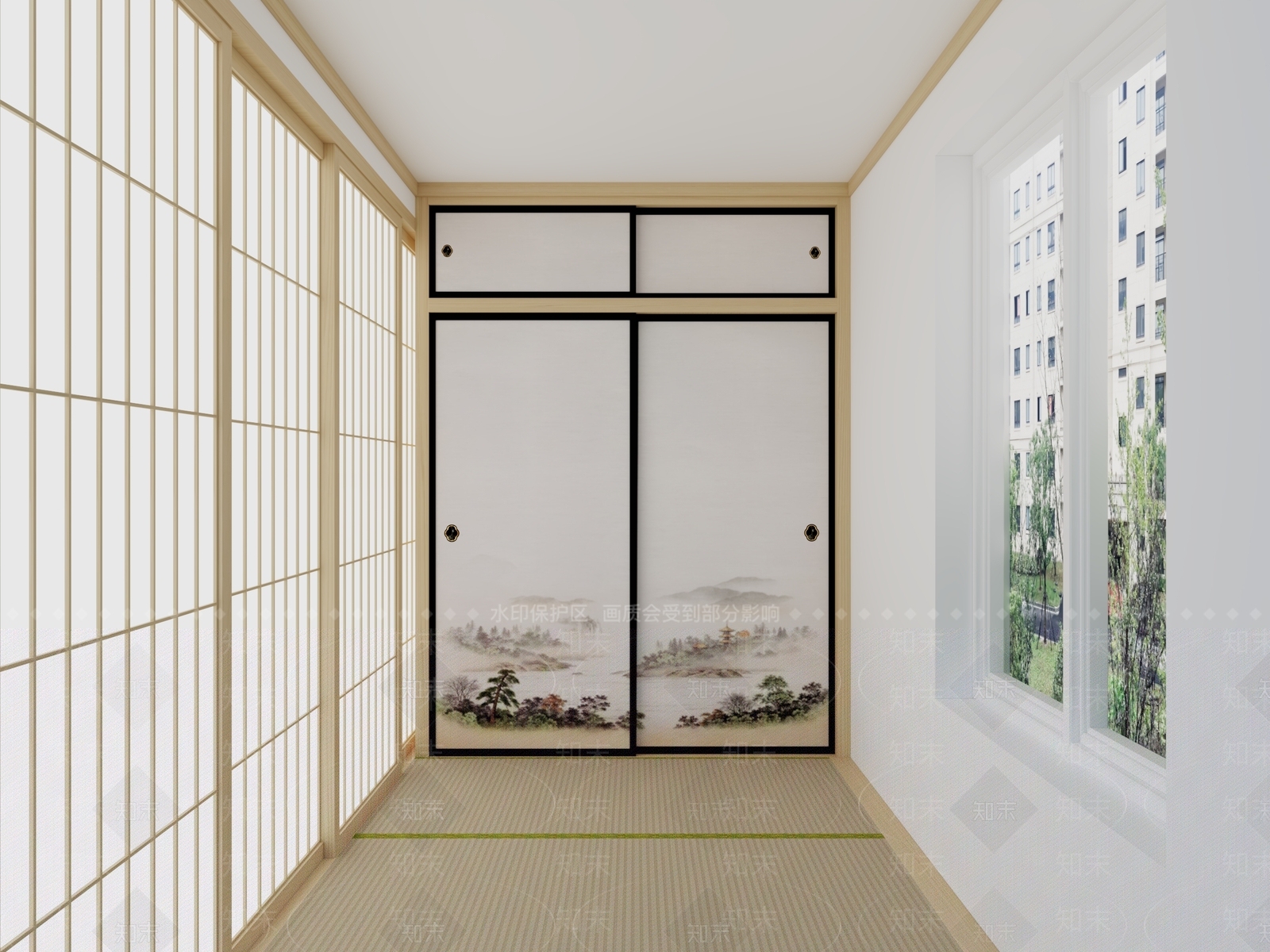 日式榻榻米卧室SU模型下载【ID:1136731878】