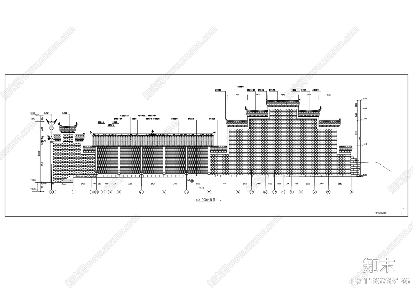 禹王宫古建筑cad施工图下载【ID:1136733196】