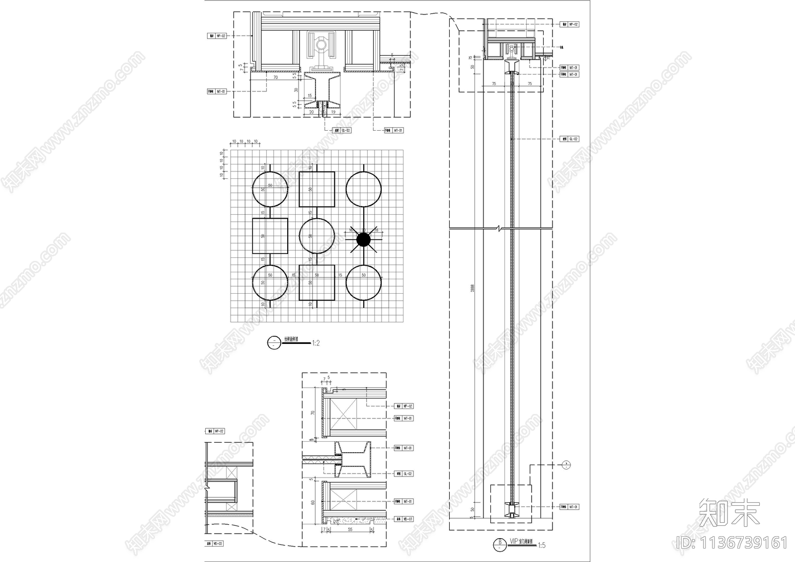 暗门大样详图cad施工图下载【ID:1136739161】