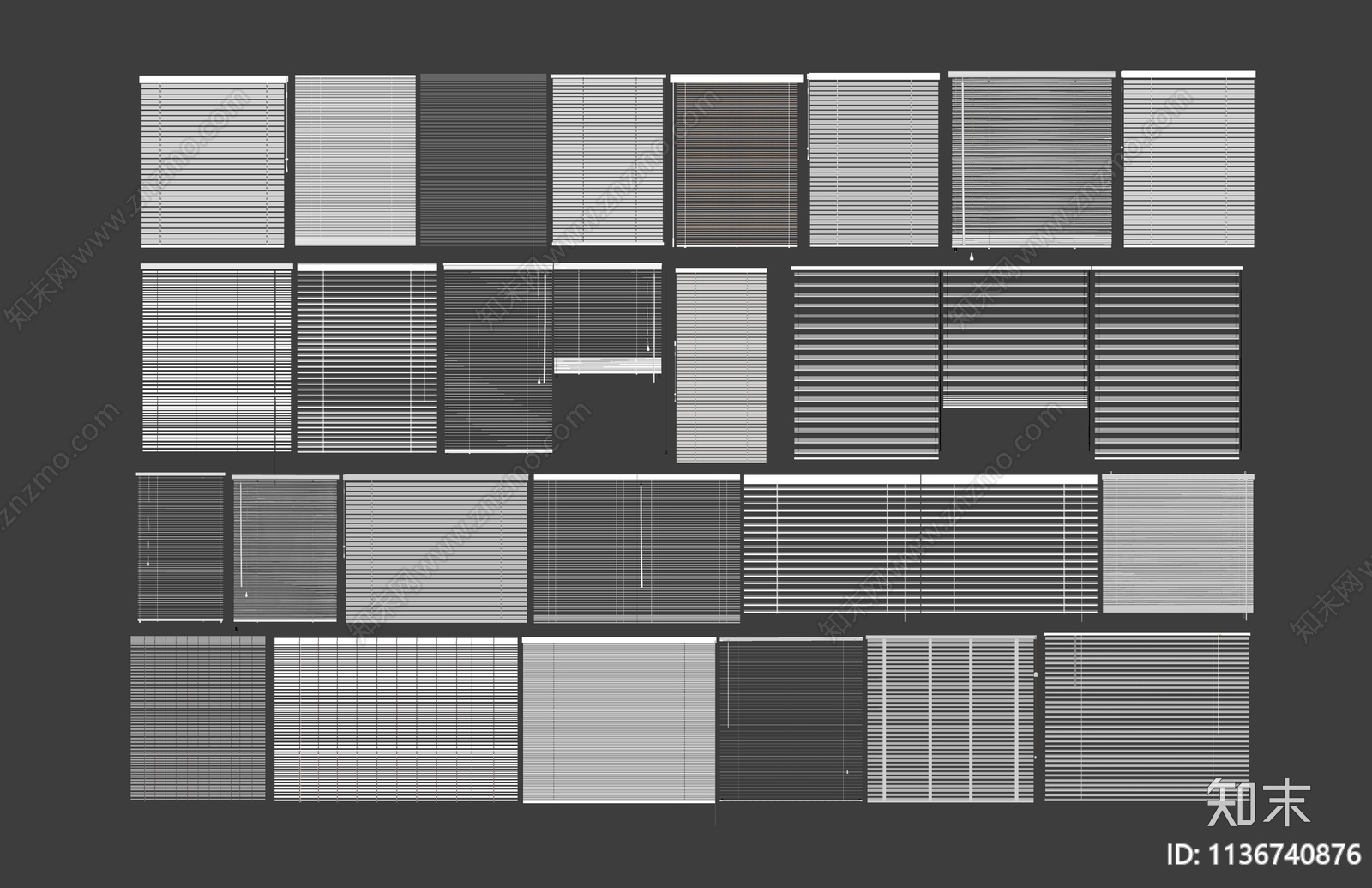 现代百叶帘SU模型下载【ID:1136740876】