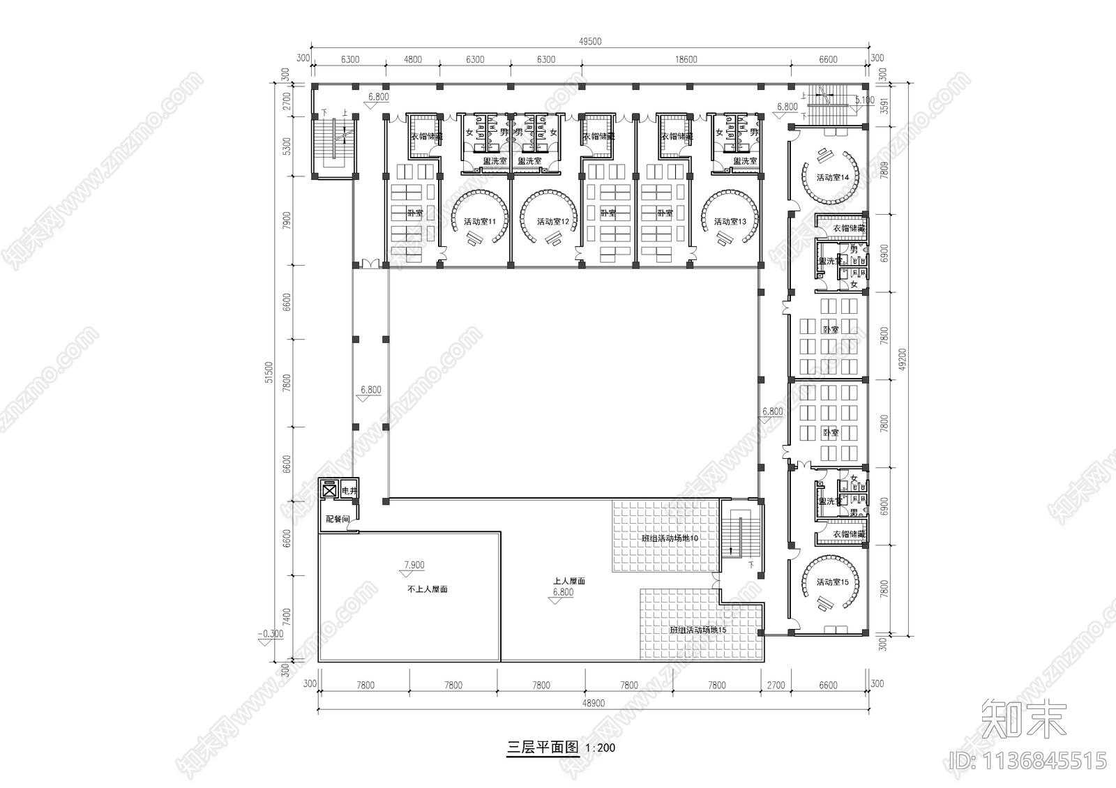 幼儿园建筑平面图施工图下载【ID:1136845515】