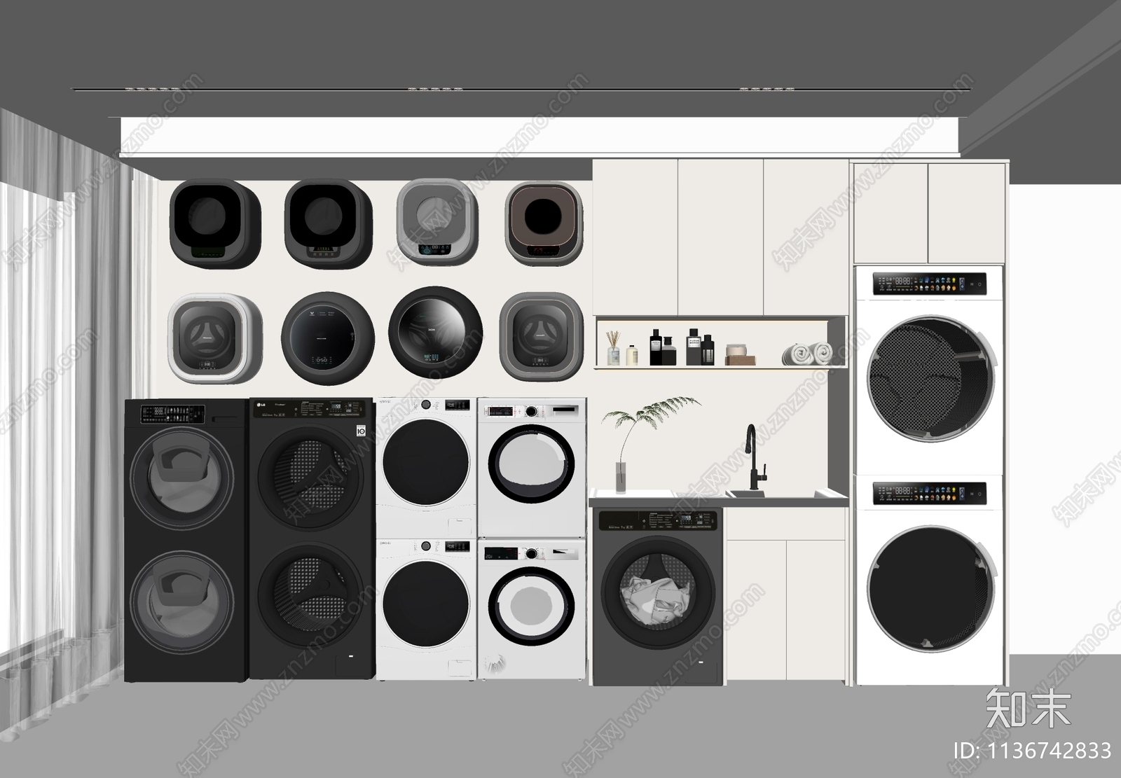 洗衣机组合SU模型下载【ID:1136742833】