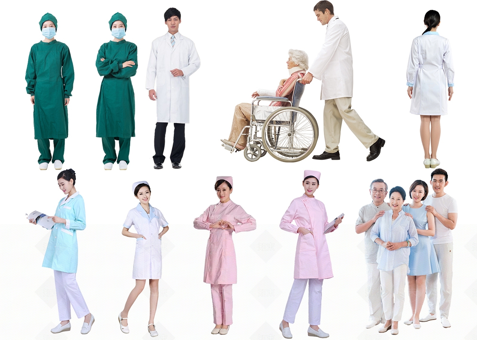 2D医生护士医院人物组合SU模型下载【ID:1136743685】