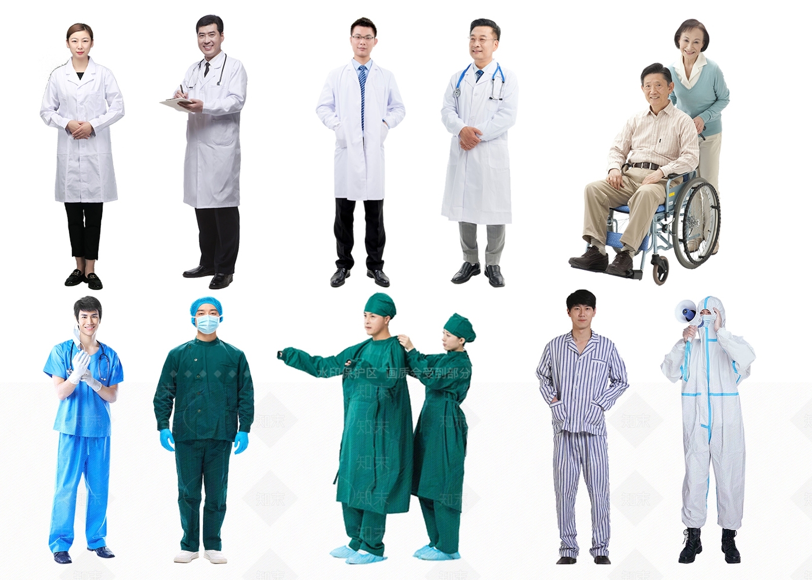 2D医生护士医院人物组合SU模型下载【ID:1136743953】