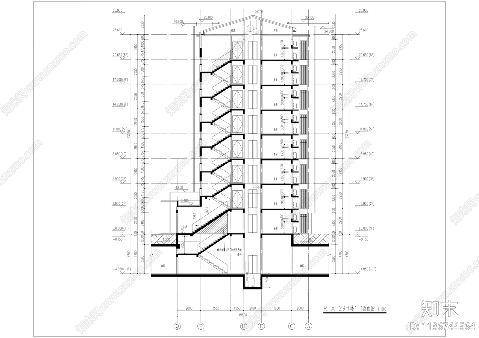 住宅建筑cad施工图下载【ID:1136744564】