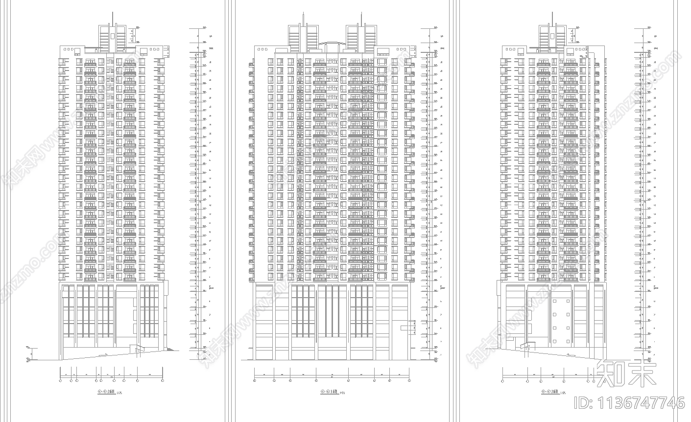 住宅建筑cad施工图下载【ID:1136747746】