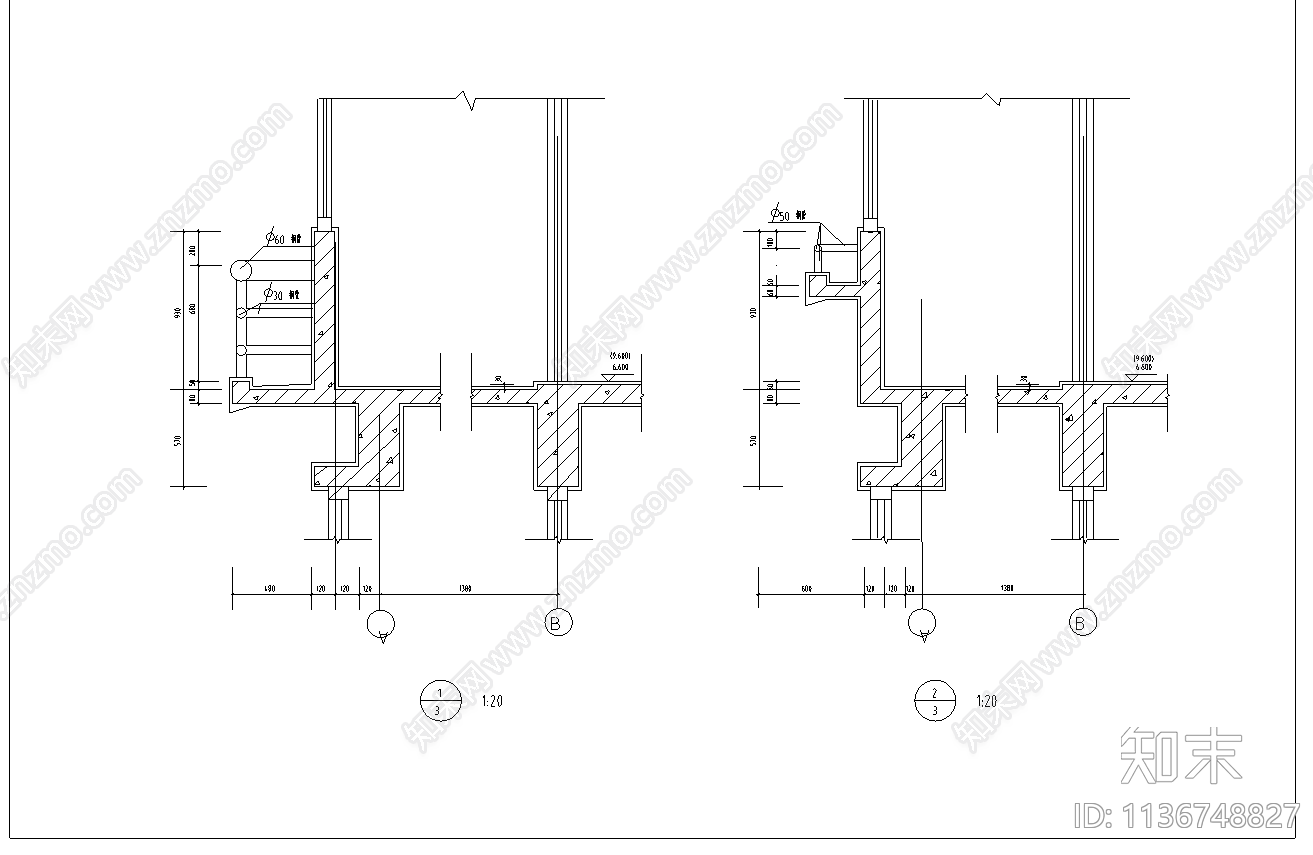 五层独立住宅建筑cad施工图下载【ID:1136748827】