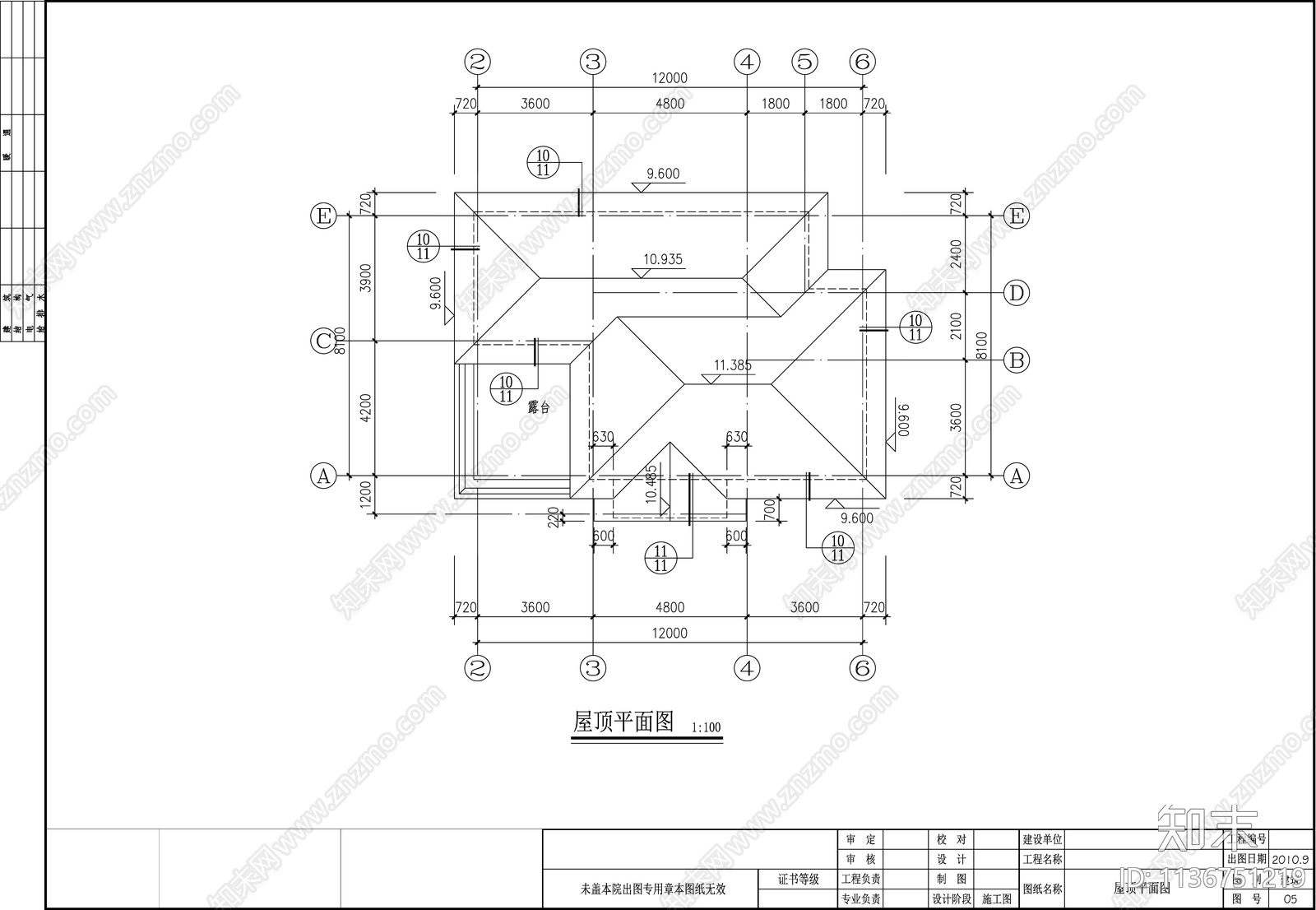 欧式别墅建筑cad施工图下载【ID:1136751219】