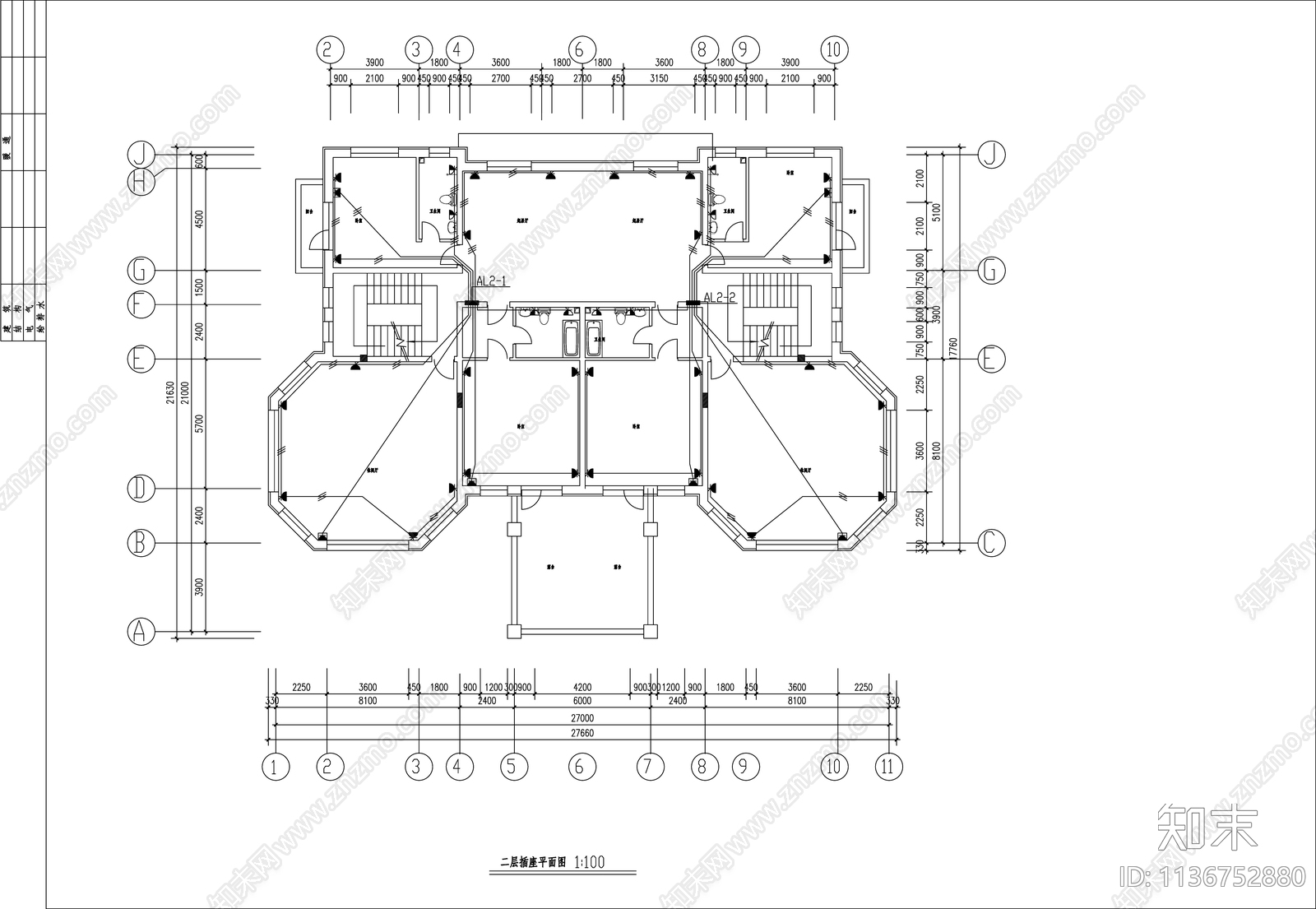 别墅电气cad施工图下载【ID:1136752880】