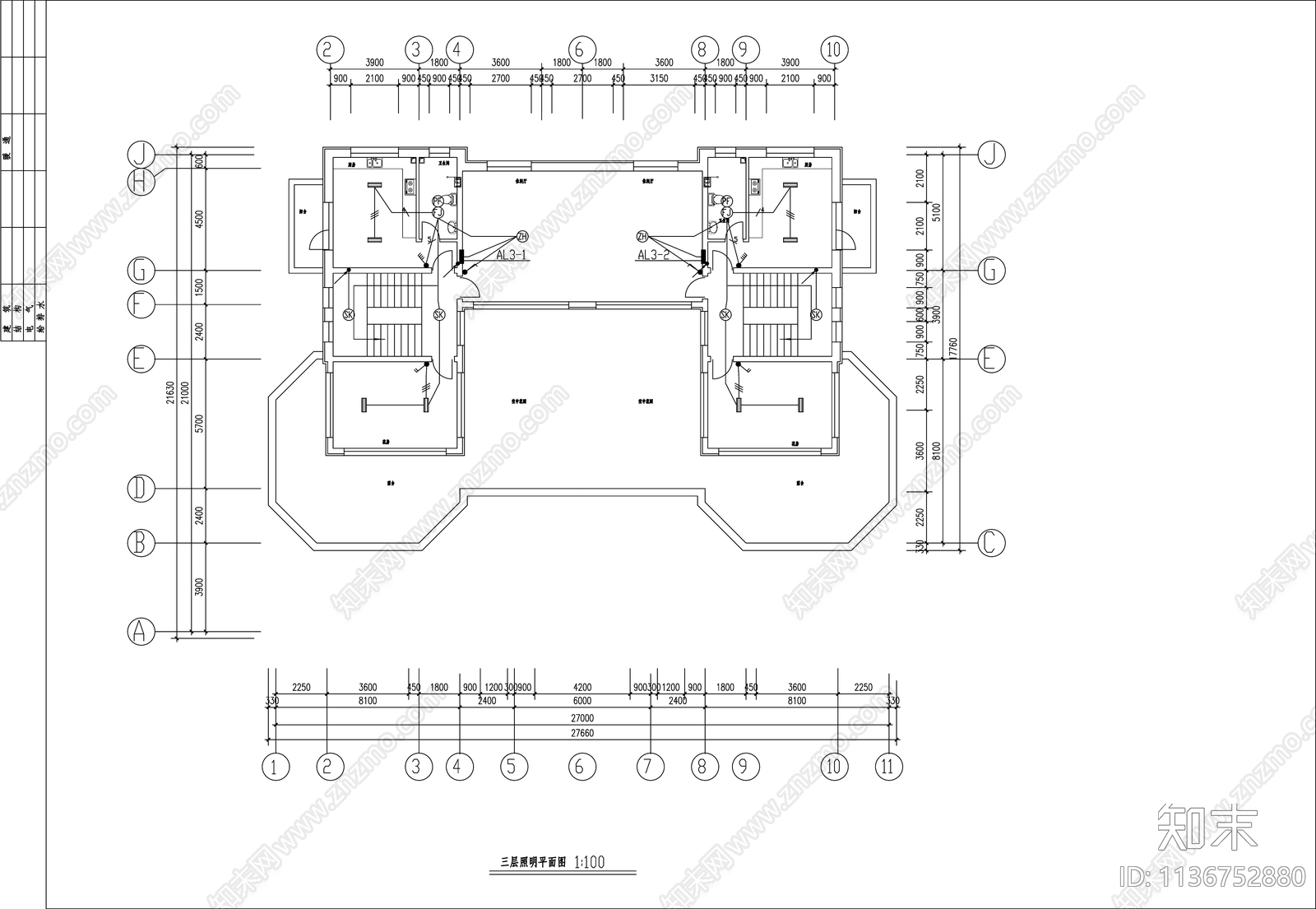 别墅电气cad施工图下载【ID:1136752880】