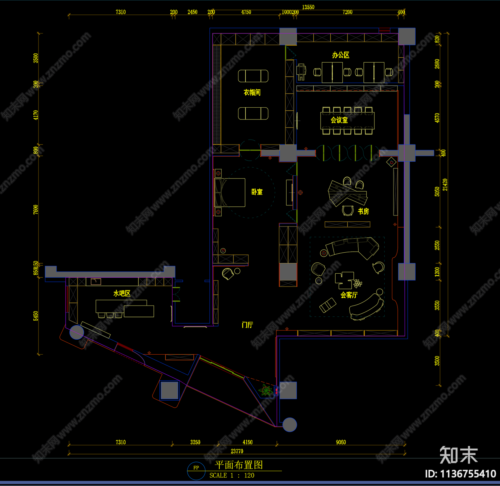 家具展厅专卖店cad施工图下载【ID:1136755410】