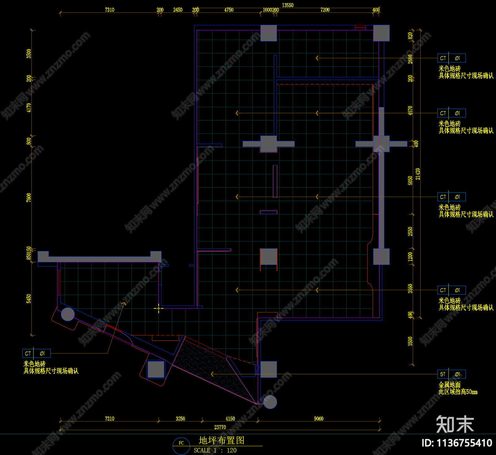 家具展厅专卖店cad施工图下载【ID:1136755410】