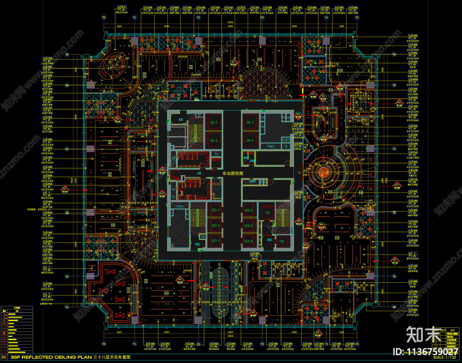 西岸中心38层办公cad施工图下载【ID:1136759027】