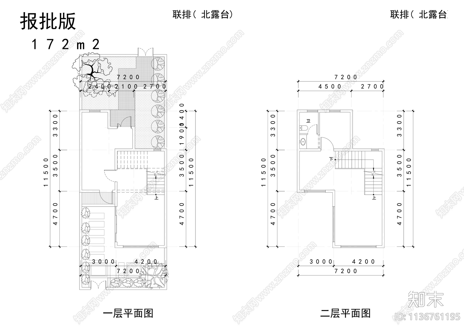 多户型联排别墅施工图下载【ID:1136761195】