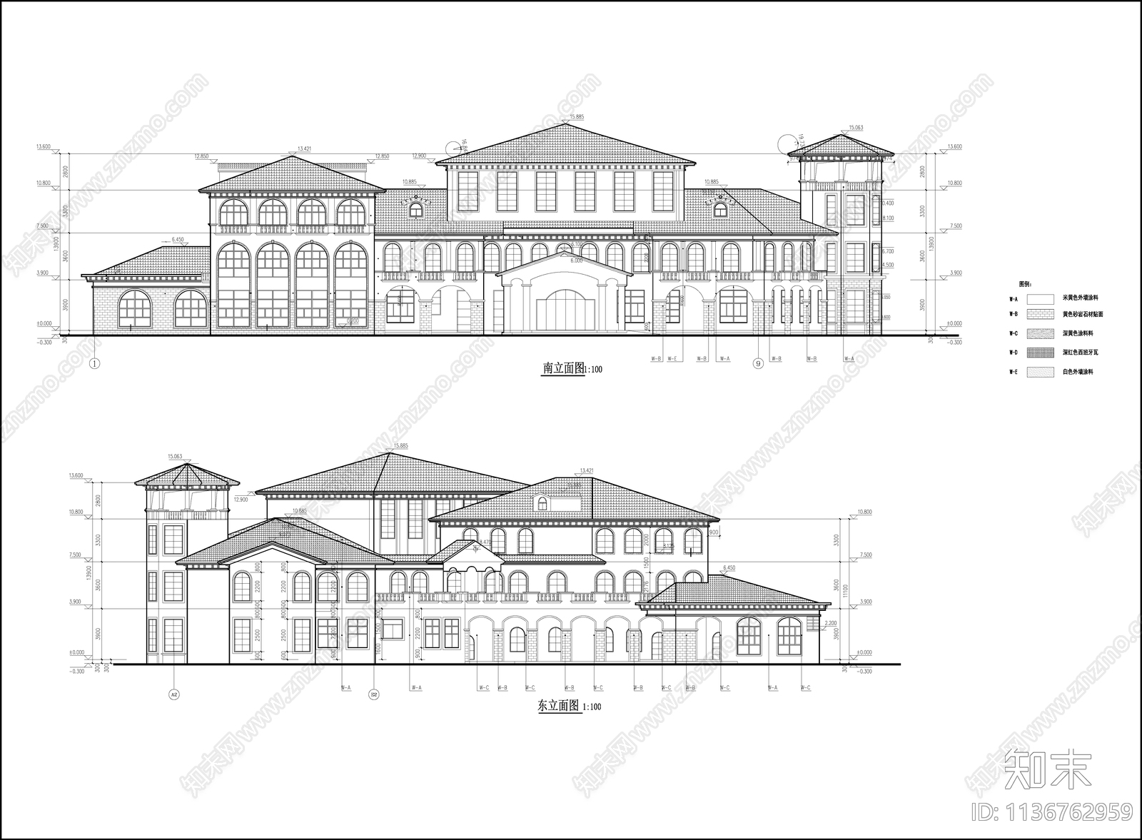 五班幼儿园建筑cad施工图下载【ID:1136762959】