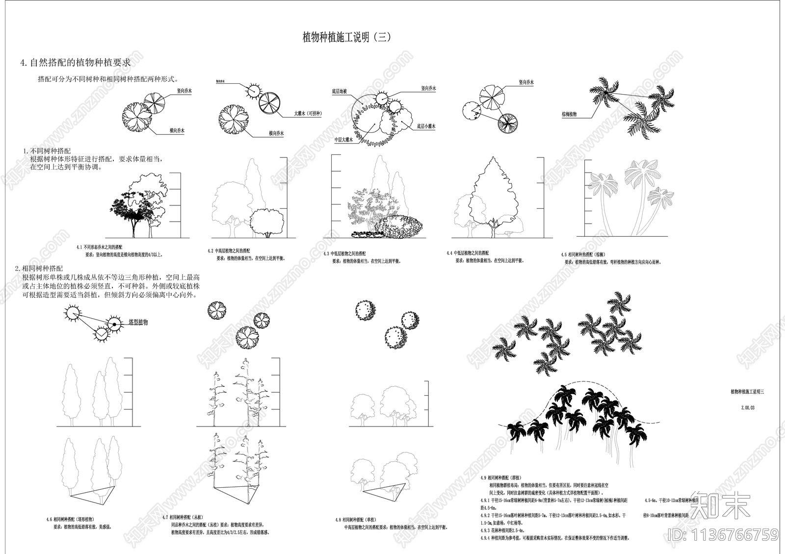 示范区绿化设计说明cad施工图下载【ID:1136766759】