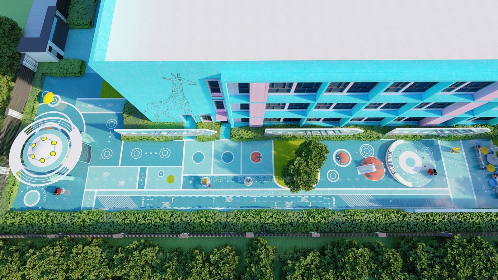 现代幼儿园活动乐园SU模型下载【ID:1136771936】