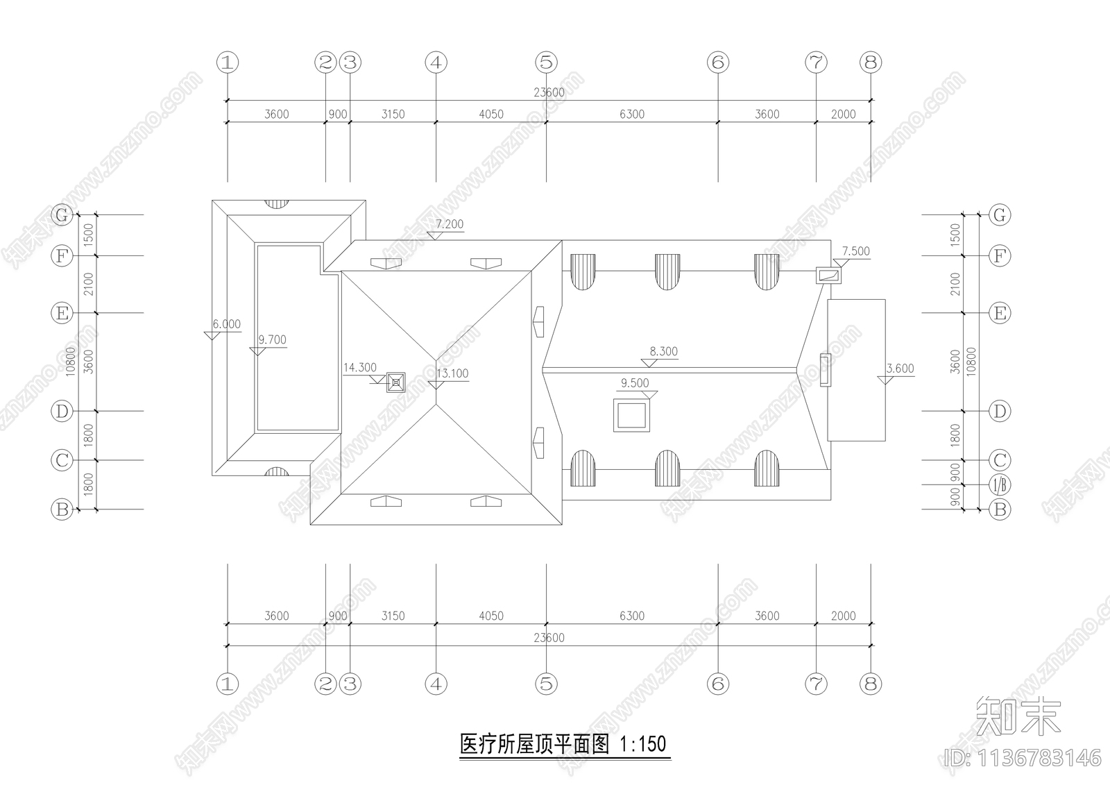 三层法式风医疗建筑cad施工图下载【ID:1136783146】